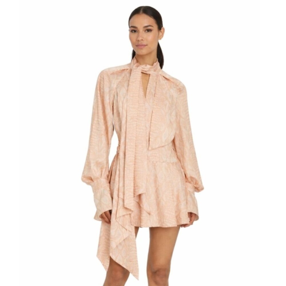 NWT Acler Bradley Cobra Wrap Long Sleeve Mini Dress